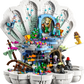 Explore the intricate LEGO® The Little Mermaid Royal Clamshell from Legos - Toyhouse, a detailed set featuring an underwater scene inside a large clam shell with various minifigures, marine animals, vibrant ocean-themed decorations, and King Triton's throne rock.