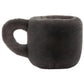 A plush-textured, gray mug with a handle that embodies the whimsical style of Jellycat, similar in soft fabric to the Amuseables Coffee Cup by Jellycat.