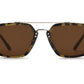 The Colton Tortuga Silver Sunglasses by Krewe feature a square tortoiseshell frame, brown lenses, and a sleek brow bar for effortless style.