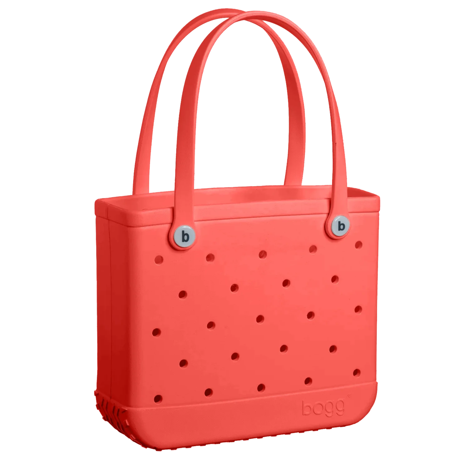 This sturdy Baby Bogg Bag by Bogg Bags is a durable red tote with perforated holes and two strong handles, making it washable and easy to clean.