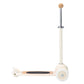 The stylish Banwood Scooter, in a crisp white color, features two wheels and a black deck marked with "BAMBOO." It includes an adjustable handlebar for comfort. Designed to improve balance and fine motor skills, it provides precision thanks to its innovative angle control system.