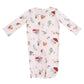 Introducing the Angel Dear Cute Animal Campers Convertible Gown, a long-sleeve infant gown made from soft bamboo fabric. It features an enchanting woodland-themed print with animals, trees, and mushrooms on a light background. This gown is perfect for your little one and is conveniently machine washable.