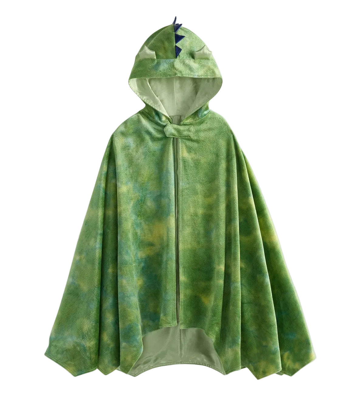 Introducing the Magnetic Me Dragon’s Tale Velour Cape—a green hooded cape featuring a dragon-inspired design, complete with spikes on the hood and a textured, tie-dyed pattern. Ideal for costumes and imaginative play, this unique piece turns any adventure into a mythical journey.