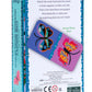Back of an Eeboo Giant Shiny Butterfly Dominoes box featuring a family game description, a sample domino with vibrant butterfly designs, and key product info. Great for butterfly domino fans!.