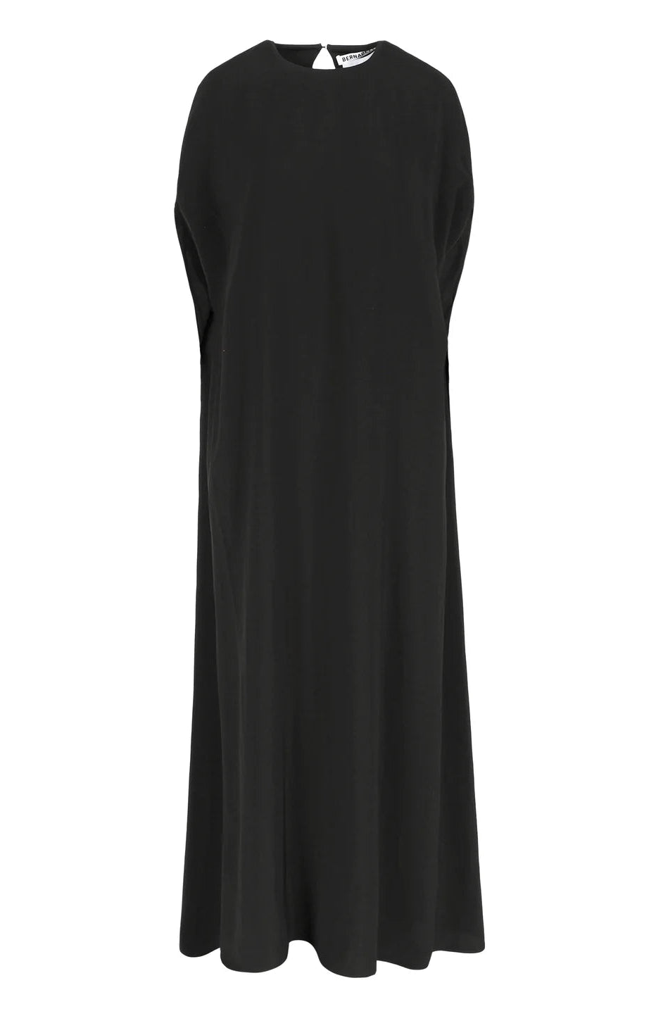 Bernadette Eleonore Dress, a black sleeveless floor-length gown with a round neckline.
