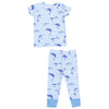 Baby and Kid's Short Sleeve Loungewear Set - Deep Sea Fishing Blue