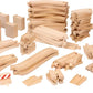 Introducing the BRIO Deluxe Track Pack by Brio, a set of wooden railway pieces designed for your BRIO World train sets. This pack includes straight and curved tracks, connectors, and block accessories, making it perfect for expanding your train track layout while sparking creativity and endless adventures.