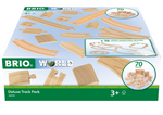 The BRIO Deluxe Track Pack by Brio offers wooden railway pieces designed for expanding train tracks. It comes with 70 versatile pieces and layout suggestions, making it perfect for children aged 3 and up to enhance any BRIO World train set adventure.