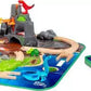 The Brio World Train Set Dinosaur Deluxe Set by Brio provides an immersive dino-adventure with a toy dinosaur playset that includes tracks, vibrant dinosaurs, and a mountain landscape. Everything is conveniently stored in a green case, creating the ideal Jurassic-jungle experience.