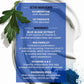 Here’s a rewritten sentence using your product data: A list of key ingredients and their benefits—including avobenzone, octinoxate, blue algae extract, sea parsley, vitamins A & E, antioxidants, and phospholipids—along with broad-spectrum SPF 20 protection from Jack Black Double-Duty Face Moisturizer is displayed over images of the lotion and botanicals.