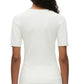 A person with curly hair is wearing the 3.1 Phillip Lim Compact Rib V-Neck Top, a white, short-sleeved top that offers a flattering fit. They are facing away from the camera, highlighting one of their wardrobe foundations.