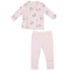 Angel Dear Gray Elephants Tmh Set With Roll Over Cuff Pant - Pink