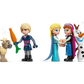 Experience the enchanting world of LEGO Disney with toy figures featuring a boy holding a carrot, two girls hand in hand, and a cheerful snowman, accompanied by a small reindeer. These characters are perfect companions for creating your own adventure with LEGO® Disney™ Elsa's Ice Palace from Legos - Toyhouse.