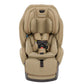 Nuna EXEC with Slip Cover and 2nd Insert by Nuna features a tan color, adjustable headrest, Aeroflex side impact protection system, harness system, and padded seating designed for child safety and comfort.