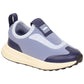 The Kids’ Robbie Dash Sneakers by Native Shoes feature a slip-on design with a breathable mesh upper in light blue and navy, complemented by a cushy white midsole, black outsole, and a convenient pull tab at the heel.