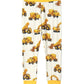 Hatley Boys’ Construction Trucks Bamboo Pajama Set features playful yellow dump trucks, cement mixers, and excavators on a white background, accented by a yellow waistband and cuffs. Crafted from soft bamboo jersey fabric, these children’s sleepwear bottoms combine comfort and fun for bedtime adventures.