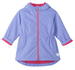 Inspired by classic field jackets, the Hatley Girls’ Pretty Bows Reveal Field Jacket comes in a light purple shade and features a playful pink lining, matching pink zipper, an elastic waist, and a charming white heart on the lower front—making it an ideal raincoat that girls will love for everyday adventures.