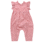 The Pink Chicken Baby Girls' Jennifer Jumper features ruffle sleeves and a tiny rose pattern, shown on a white background.