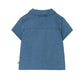 The Cozmo Baby Boys' Forest Chambray Shirt is a short-sleeved, light blue denim shirt with a collar and visible seam details, shown from the back.