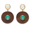 Taj Disc Earrings - Acacia Wood