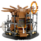 A detailed LEGO set, the LEGO® Spider-Man Final Battle by Legos - Toyhouse, resembles a complex mechanical structure with gears and a circular component, capturing the iconic style of Marvel Studios.