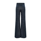 Fluid Denim Pants by Dorothee Schumacher in dark blue feature a wide-leg cut and braided waistband detailing, shown from the back against a white background.