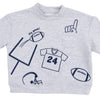 Baby and Kids' Drop Sleeve Sweatshirt - Football Navy