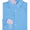 Pink House Mustique Men's Plain Linen Shirt - French Blue