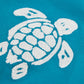 The Vilebrequin Boys' Big Turtle Chain Tee features a white embroidered turtle design on bright blue organic cotton.