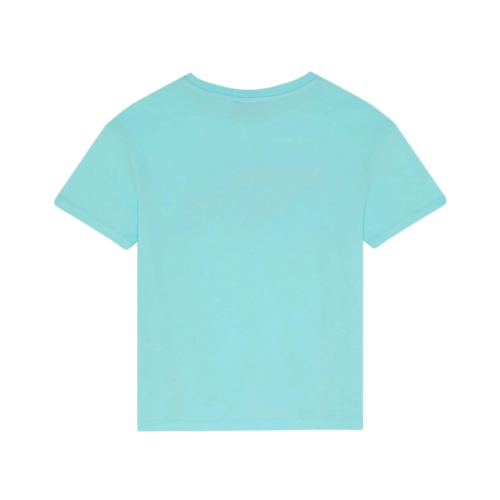 The Boys' Whale Tee by Vilebrequin in light blue, crafted from ultra-soft organic cotton, is displayed from the back against a plain white background.