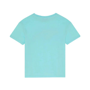 The Boys' Whale Tee by Vilebrequin in light blue, crafted from ultra-soft organic cotton, is displayed from the back against a plain white background.