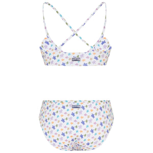 Turtle-patterned bikini set on a white background