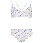 Turtle-patterned bikini set on a white background
