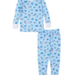 Explore the Kissy Kissy Galaxy Printed PJ Set—a charming light blue pajama ensemble featuring rockets, planets, and stars. Made from soft Pima cotton, it includes a cozy long-sleeve top and matching pants for little celestial dreamers.