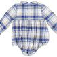 Antoinette Boys' Louis Blue Tartan Romper