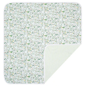 The Joy Street Golf Baby Blanket by Joy Street is a charming addition to any nursery, featuring an animal-themed design in green and white on soft pima cotton. Its reversible side has a striped pattern, making it perfect for cozy nights.