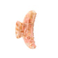 The Machete Grande Heirloom Claw is a pink and beige marbled hair claw clip, expertly crafted from premium Italian acetate with a curved shape and interlocking teeth—ideal for securing long, thick hair or styling large volume hair—shown against a white background.