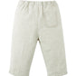 Baby Boys' Erwin Pants by Gingersnaps in beige linen, featuring a garterized waist and a single back pocket, shown on a white background.