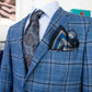 A blue plaid Samuelsohn Bennet Contemporary Fit Blazer with a Samuelsohn pocket square.