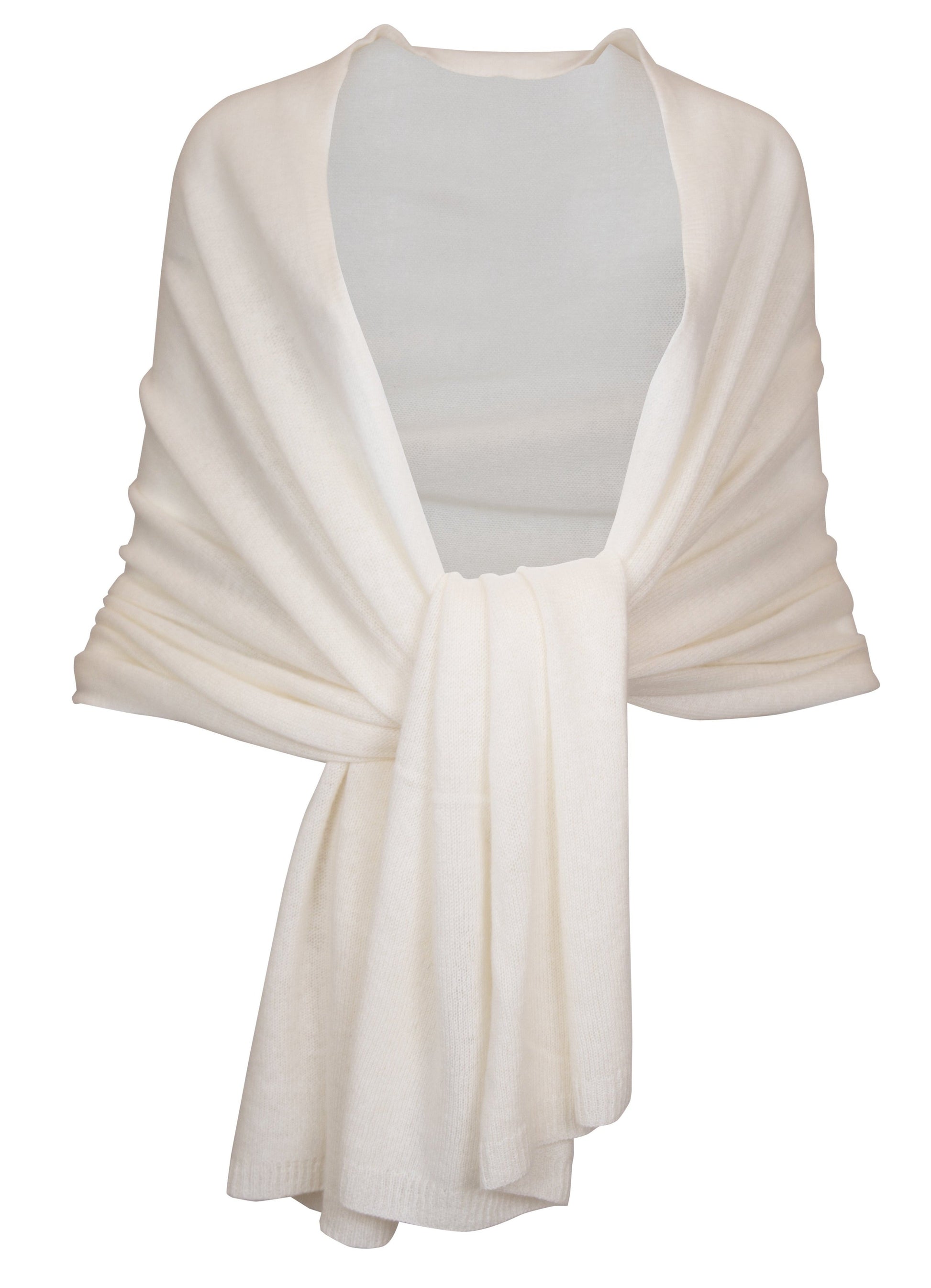 An ivory-colored women's HIVE Cashmere Wrap cardigan displayed on a white background.