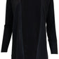 A cozy black HIVE Cashmere Long Cardigan on a white background.