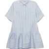 Cris Short Sleeve Shirt Dress - Blue Stripe