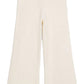 Girls’ Salia Pants by Louise Misha, crafted from a luxurious cotton-cashmere blend in a cream hue, feature a ribbed knit texture and a wide-leg silhouette, shown flat against a white background.