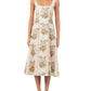 Agua By Agua Bendita Pistilo Dress: a sleeveless, cream-colored floral print midi dress featuring a square neckline and an all-over pattern of colorful wildflowers.