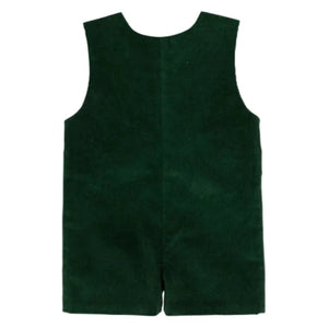 The Beaufort Bonnet Company’s Baby Boys' Corduroy Jack Keene Jon Jon in dark green features a sleeveless, rectangular shape, center seam, and short bottom split, inspired by the classic Jack Keene Jon Jon style.