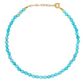 A Jia Jia Birthstone Bracelet featuring round blue beads and a 14 karat gold clasp from the brand Jia Jia.