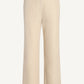 Kallmeyer Nadja Trouser in beige wool gazar, featuring a mid-rise, straight-leg fit cropped at the ankle.