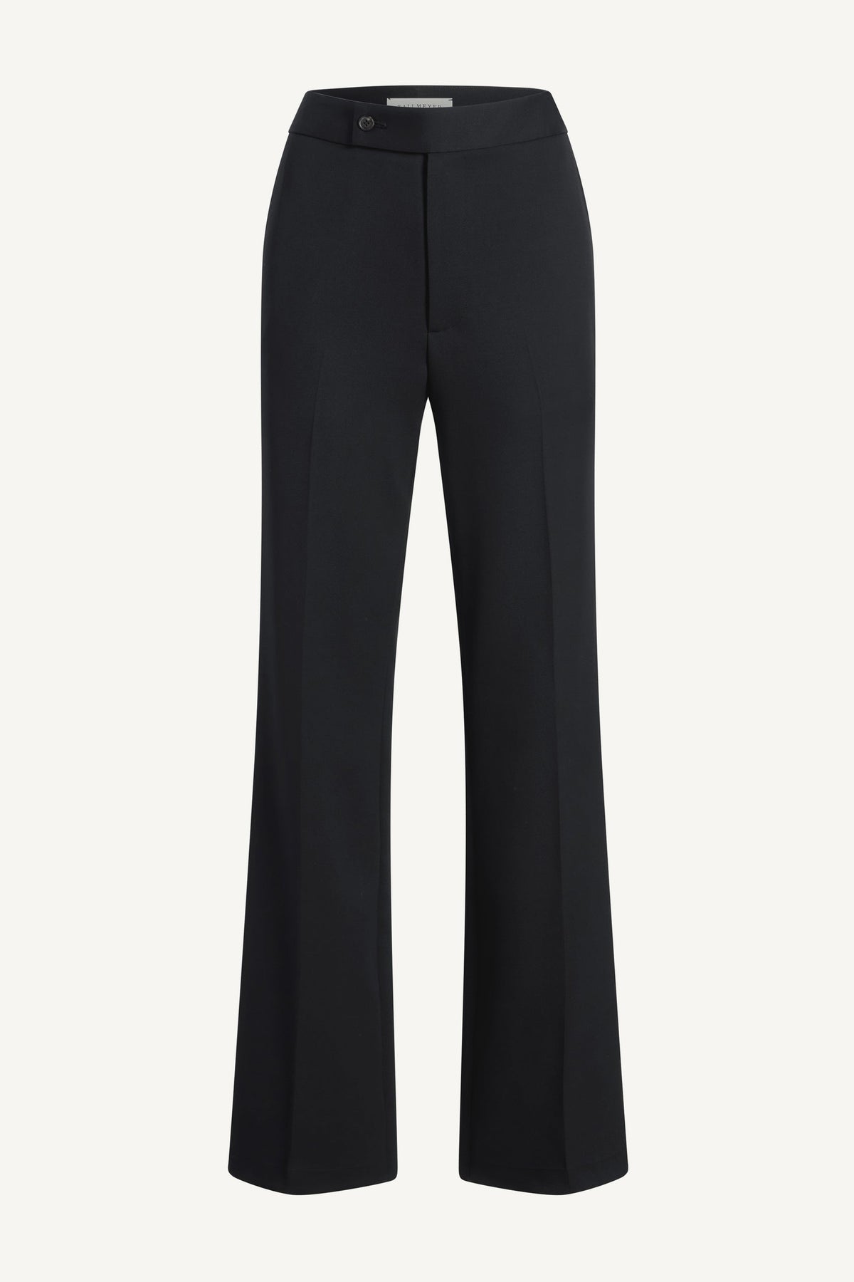 Black high-waisted straight leg Heidi Trouser by Kallmeyer with a button closure.