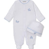 Baby Whale Pods Footie with Hat Set - White/Lt. Blue