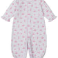 The Kissy Kissy Baby Girls' Ready to Dance Convertible Gown features long sleeves, a pink nautical-themed print, ruffled cuffs, pink stitching, and ultra-soft Pima cotton for cozy comfort.